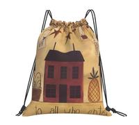 HEBSDFG Paris Tower Sac à dos de sport léger et réutilisable avec cordon de serrage pour femme, Maison de campagne, One Size, Sac à dos de voyage