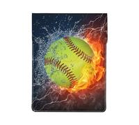 HEBSDFG Petoskey Housse pour ordinateur portable de 13 pouces avec motif de pierre, fine et résistante aux chocs pour le bureau, l'école, les voyages, Orange Softball Baseball On Fire And Water