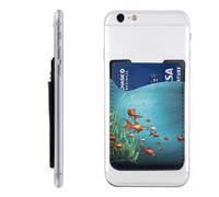HEBSDFG Porte-cartes de téléphone imprimé champ de blé doré, adhésif 3M pour iPhone et Android, Aquarium à poissons, Taille unique, Décontracté