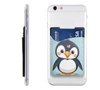 HEBSDFG Porte-cartes de téléphone imprimé de nombreux chiens, adhésif 3M pour iPhone et Android, I Love Penguins, Taille unique, Décontracté