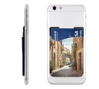 HEBSDFG Porte-cartes de téléphone imprimé de nombreux chiens, adhésif 3M pour iPhone et Android, Italian Street, Taille unique, Décontracté