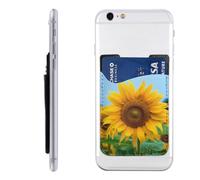 HEBSDFG Portefeuille avec porte-cartes de téléphone imprimé marbre noir, adhésif 3M pour iPhone et Android, Beutiful_tournesol, Taille unique, Décontracté