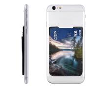 HEBSDFG Portefeuille avec porte-cartes de téléphone imprimé marbre noir, adhésif 3M pour iPhone et Android, Magnifique lac., Taille unique, Décontracté