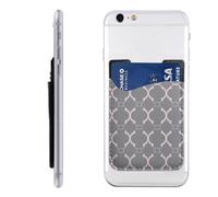 HEBSDFG Portefeuille imprimé requins pour téléphone portable, adhésif 3M pour iPhone et Android, Quatrefoil gris., Taille unique, Décontracté