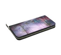 HEBSDFG Portefeuille long en cuir synthétique avec porte-cartes et fermeture éclair pour homme et femme Motif fleurs printanières, Balançoire Fleurs Printemps Fantastique, Taille unique, Décontracté
