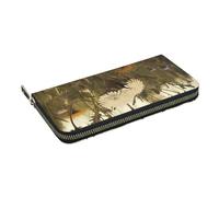 HEBSDFG Portefeuille long en cuir synthétique avec porte-cartes et fermeture éclair pour homme et femme Motif tournesol Jaune, Fleurs sauvages., Taille unique, Décontracté