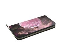 HEBSDFG Portefeuille long en cuir synthétique avec porte-cartes et fermeture éclair pour homme et femme Motif floral Rouge, Belle boule de Noël, Taille unique, Décontracté