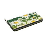 HEBSDFG Portefeuille long en cuir synthétique imprimé camouflage arbre blanc pour homme et femme avec porte-cartes et fermeture éclair, Fleurs d’été., Taille unique, Décontracté