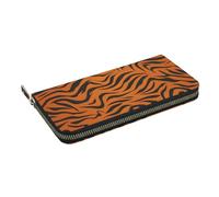 HEBSDFG Portefeuille long en cuir synthétique imprimé camouflage arbre blanc pour homme et femme avec porte-cartes et fermeture éclair, Motif tigre orange., Taille unique, Décontracté