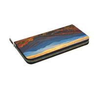 HEBSDFG Portefeuille long imprimé chimie pour homme et femme en cuir synthétique avec porte-cartes et fermeture éclair, Blue Ridge Parkway Mountains, Taille unique, Décontracté