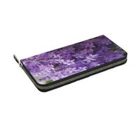 HEBSDFG Portefeuille long imprimé de nombreux chiens pour homme et femme en cuir synthétique avec porte-cartes et fermeture éclair, Bouquet de lavande., Taille unique, Décontracté