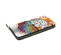 HEBSDFG Portefeuille long imprimé New York pour homme et femme en cuir synthétique avec porte-cartes et fermeture éclair, Avantage du cerveau gauche et droit, Taille unique, Décontracté