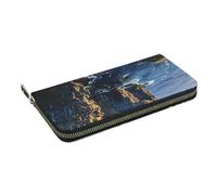 HEBSDFG Portefeuille long imprimé New York pour homme et femme en cuir synthétique avec porte-cartes et fermeture éclair, Irlande Outdoors County Clare the Cliffs, Taille unique, Décontracté