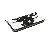 HEBSDFG Portefeuille long imprimé Père Noël pour homme et femme en cuir synthétique avec porte-cartes et fermeture éclair, Silhouette du cycliste, Taille unique, Décontracté