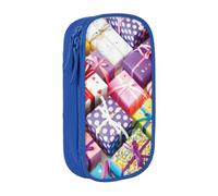 HEBSDFG Pretty Present Trousse à crayons haute capacité avec emplacements pour stylos et pochettes pour l'école, les voyages, le maquillage Noir, bleu, One Size, Cartable