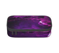 HEBSDFG Purple World Grande trousse à crayons avec compartiment mignon pour l'école, le bureau, le maquillage, les voyages, Noir , Taille unique, Cartable