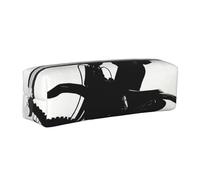 HEBSDFG Rider Silhouette Imprimée Trousse à crayons en cuir et pochette cosmétique, organiseur minimaliste à fermeture éclair pour l'école, le bureau, les voyages Cadeau élégant, blanc, Taille unique,