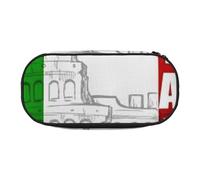 HEBSDFG Rottweiler Trousse à crayons avec emplacements pour stylos pour l'école, les voyages, le bureau, Drapeau du Colisée romaine italien., One Size, Cartable