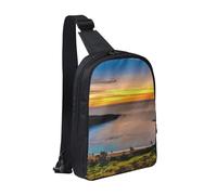 HEBSDFG Sac à bandoulière à motif feuilles tropicales résistant à l'eau Sac de poitrine à fermeture éclair pour l'école, les voyages et le travail, Sunrise Over Hanauma Bay Oahu Hawaii, One Size, Sac
