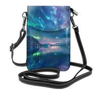 HEBSDFG Sac à bandoulière en cuir PU avec imprimé floral rouge pour homme et femme, Northern Lights, Taille unique