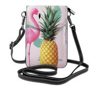 HEBSDFG Sac à bandoulière en cuir PU avec imprimé papillon pour fille et femme avec bandoulière réglable, Flamant rose et ananas, Taille unique