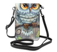 HEBSDFG Sac à bandoulière en cuir PU avec imprimé pingouin mignon pour homme et femme avec bandoulière réglable, Chouette de dessin animé., Taille unique