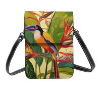 HEBSDFG Sac à bandoulière en cuir PU imprimé oiseau de paradis tropical pour homme et femme avec sangles réglables, Oiseau du Paradis tropical, Taille unique