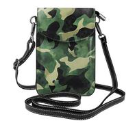 HEBSDFG Sac à bandoulière en cuir PU imprimé pizza pour homme et femme avec bandoulière réglable, vert camouflage, Taille unique