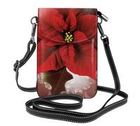 HEBSDFG Sac à bandoulière en cuir synthétique avec imprimé hortensia rose rose pour homme et femme, Fleur Merry Christmas, Taille unique