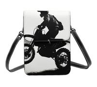 HEBSDFG Sac à bandoulière en cuir synthétique imprimé Père Noël Prin pour homme et femme avec sangles réglables, Silhouette du cycliste, Taille unique