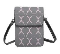HEBSDFG Sac à bandoulière en cuir synthétique imprimé requins pour homme et femme avec sangles réglables, Quatrefoil gris., Taille unique