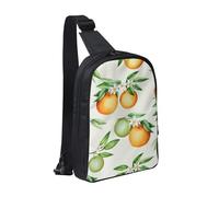 HEBSDFG Sac à bandoulière résistant à l'eau avec fermeture éclair pour l'école, les voyages et le travail, Fleurs jaunes et orangers, One Size, Sac à dos en bandoulière