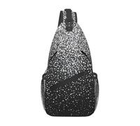 HEBSDFG Sac à dos à bandoulière avec fermeture éclair - Motif léopard des neiges - Pour l'école, les voyages et le travail, Paillettes argentées brillantes., One Size, Sac à dos en bandoulière