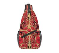 HEBSDFG Sac à dos à bandoulière avec fermeture éclair Motif léopard Violet, Motif d'art russe, One Size, Sac à dos en bandoulière