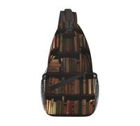 HEBSDFG Sac à dos à bandoulière avec fermeture éclair Motif libellule bleue, Bibliothèque mystérieuse de la librairie, One Size, Sac à dos en bandoulière