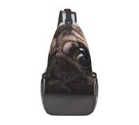 HEBSDFG Sac à dos à bandoulière avec fermeture éclair - Motif ours polaire - Pour l'école, les voyages et le travail, Carlin mignon, One Size, Sac à dos en bandoulière