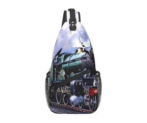HEBSDFG Sac à dos à bandoulière avec fermeture éclair - Motif papillon blanc - Pour l'école, les voyages et le travail, Train à vapeur, One Size, Sac à dos en bandoulière