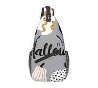 HEBSDFG Sac à dos à bandoulière avec fermeture éclair - Motif pingouin heureux - Pour l'école, les voyages et le travail, Joyeuse fête d'Halloween, One Size, Sac à dos en bandoulière