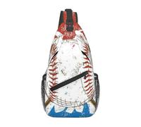 HEBSDFG Sac à dos à bandoulière avec fermeture éclair - Motif pingouin heureux - Pour l'école, les voyages et le travail, Battes de baseball et balle dessinés à la main., One Size, Sac à dos en
