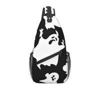 HEBSDFG Sac à dos à bandoulière avec fermeture éclair - Motif pingouin heureux - Pour l'école, les voyages et le travail, Halloween Goth, One Size, Sac à dos en bandoulière