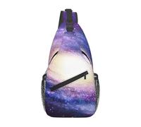 HEBSDFG Sac à dos à bandoulière avec fermeture éclair pour l'école, les voyages et le travail, Galaxie spirale, One Size, Sac à dos en bandoulière