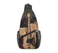 HEBSDFG Sac à dos à bandoulière avec fermeture éclair pour l'école, les voyages et le travail, Guitare basse, instruments de musique, One Size, Sac à dos en bandoulière