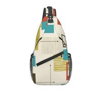 HEBSDFG Sac à dos à bandoulière avec fermeture éclair pour l'école, les voyages et le travail, Moderne du milieu du siècle., One Size, Sac à dos en bandoulière