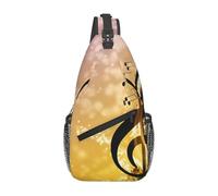 HEBSDFG Sac à dos à bandoulière avec fermeture éclair pour l'école, les voyages et le travail, Notes de musique pour piano et violon, One Size, Sac à dos en bandoulière