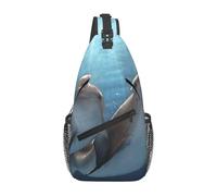 HEBSDFG Sac à dos à bandoulière avec fermeture éclair pour l'école, les voyages et le travail, Winter the Dauphin, One Size, Sac à dos en bandoulière
