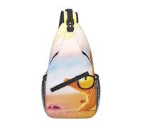 HEBSDFG Sac à dos à bandoulière avec motif de chien avec fermeture éclair pour l'école, les voyages et le travail, Étoiles de mer avec lunettes jaunes, One Size, Sac à dos en bandoulière