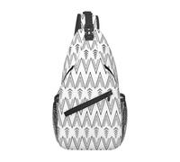 HEBSDFG Sac à dos à bandoulière avec motif de planches de bois texturé - Sac à bandoulière amusant avec fermeture éclair - Pour l'école, les voyages et le travail, Motif triangle bohème, One Size, Sac