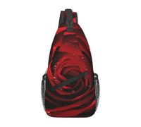 HEBSDFG Sac à dos à bandoulière avec motif Père Noël, sac à bandoulière amusant avec fermeture éclair pour l'école, les voyages et le travail, Motif roses - Rouge, One Size, Sac à dos en bandoulière