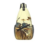 HEBSDFG Sac à dos à bandoulière en bois coloré avec motif notes de musique, sac à bandoulière avec fermeture éclair pour l'école, les voyages et le travail, Music Drum in Field, One Size, Sac à dos en