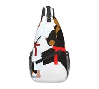 HEBSDFG Sac à dos à bandoulière imprimé « Law of the Compass » pour homme et femme, sac à bandoulière pour voyage, sports de plein air, randonnée, cyclisme, randonnée, Karaté Boy Vector Couleur de